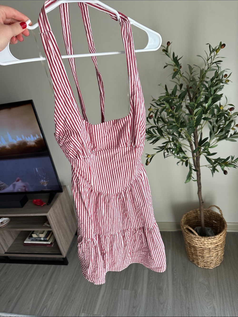 Striped halter Red Sundress